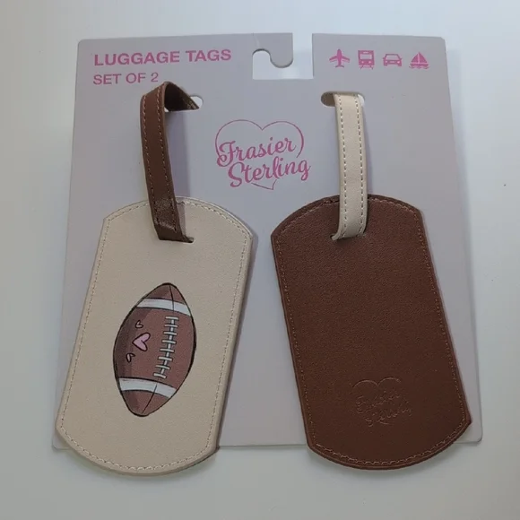 Frasier Sterling Football Theme Luggage Tag Set - Picture 2 of 6